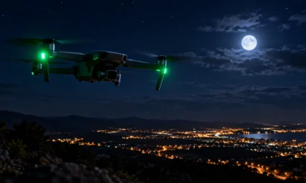 Volar drones de noche: qué cambia realmente y qué debes tener en cuenta